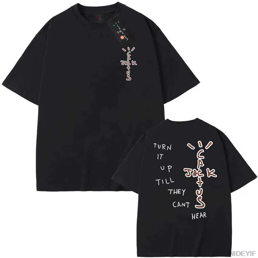 100% coton t-shirt hommes femmes mode Hip Hop t-shirts cactus jack lâche à manches courtes Fans cade