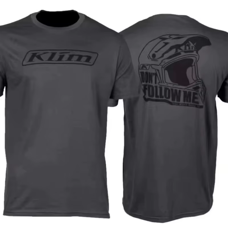 Nouveau T-shirt OrangeLAB Klim à imprimé moto pour l'été et l'automne, coupe ample et décontractée, 