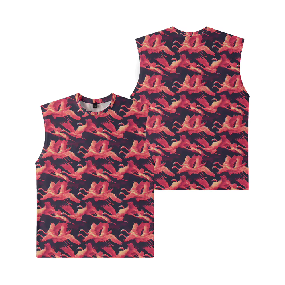 Tropical ​ Flamingo fleurs hommes débardeur salle de sport à la rue sans manches couleur audacieuse 