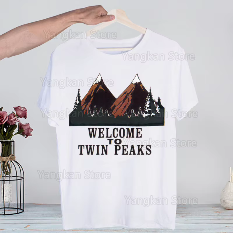 Twin Peaks t-shirt hommes rétro lavé hauts T-shirts Harajuku t-shirt Streetwear Hip Hop hommes T-shi