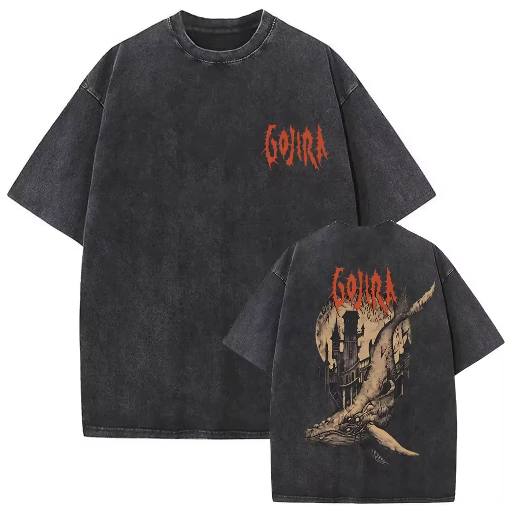 T-shirt vintage en métal lavé pour homme et femme, groupe de rock Gojira, From Mars To Sirius, style