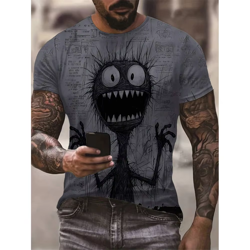 T-shirts imprimés 3D amusants avec des monstres d'anime, mode streetwear pour hommes et femmes, t-sh
