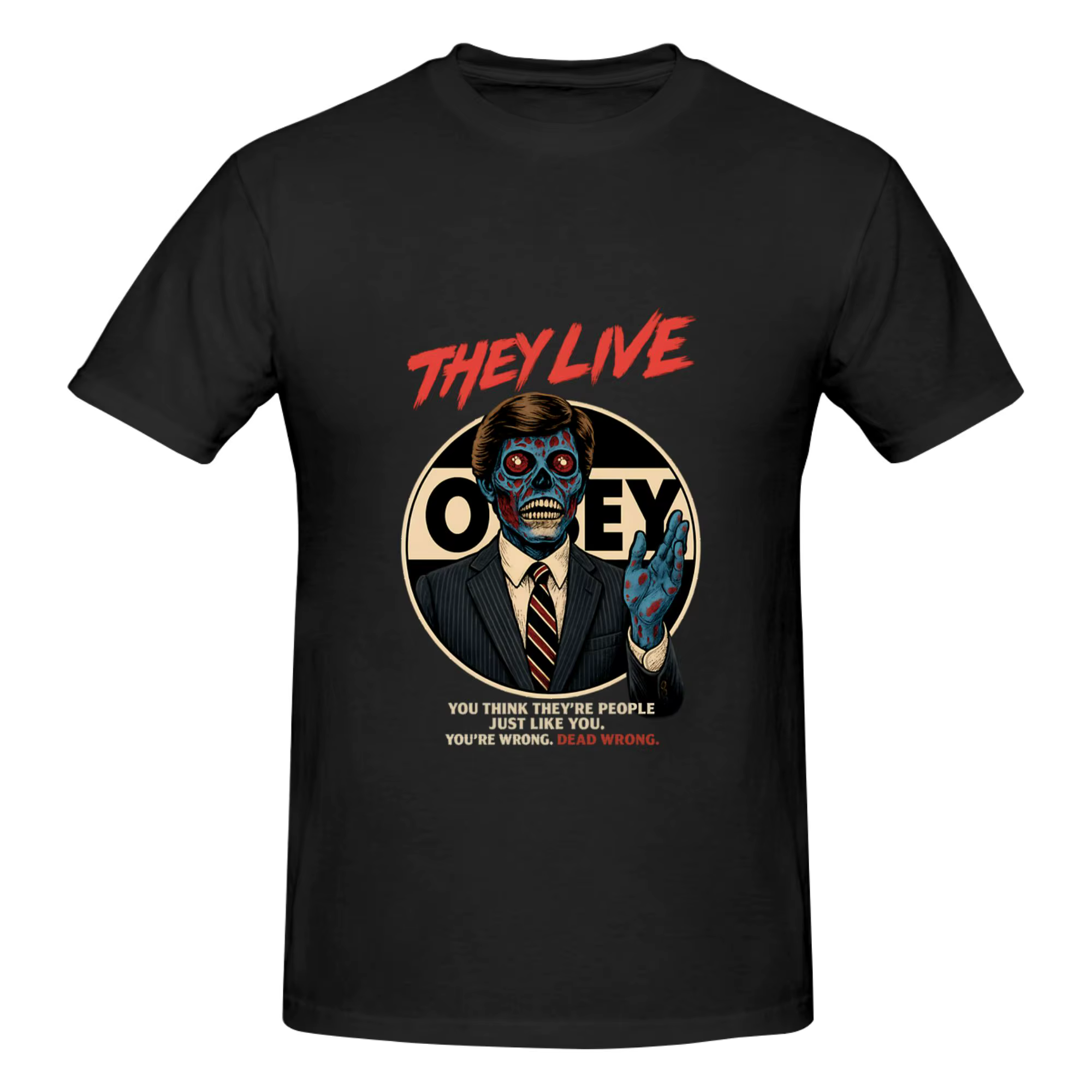 T-shirt imprimé pour hommes, unisexe, promotion du film Funny They Live, Harajuku