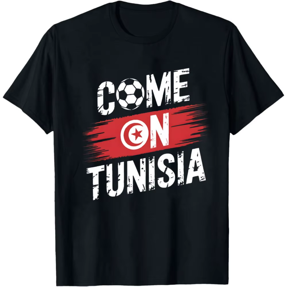 T-shirt de football de la Tunisie pour hommes et femmes, t-shirt de supporter du drapeau tunisien, t