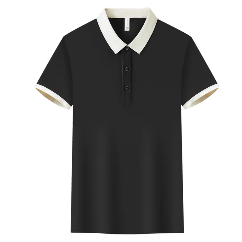 Polo décontracté à revers à manches courtes, Logo personnalisé de qualité, col contrasté, chemise de