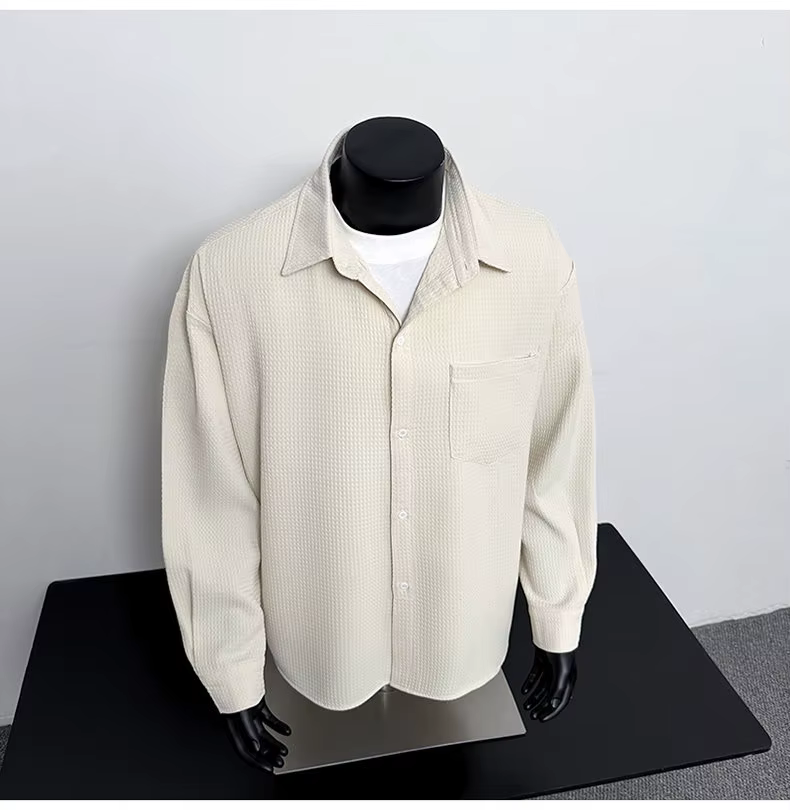 2025 printemps et automne chemise de travail hommes à manches longues veste décontractée mode ample 