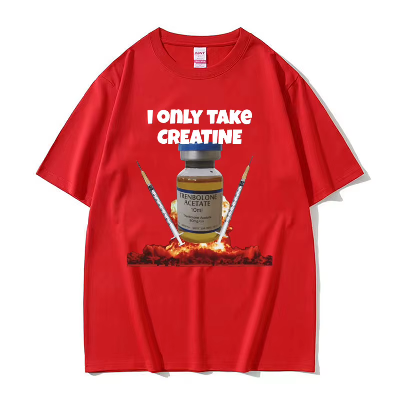 J'ai seul prendre la créatine drôle salle de sport Meme graphique T-shirts hommes surdimensionné hau