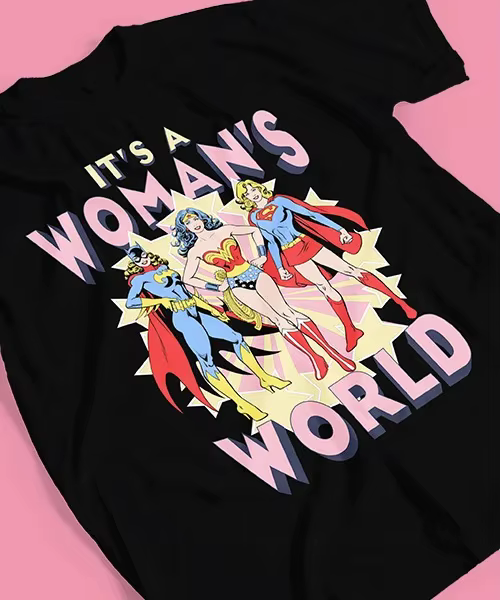 T-shirt en coton rétro DC pour adultes et enfants, avec visage cynique de hérosse |   Wonder Woman, 