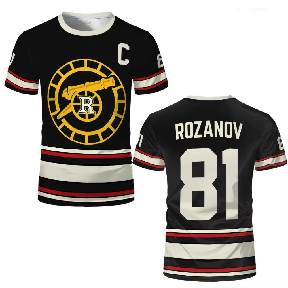 ROZANOV&HOLLANDE Maillot de hockey chauffant pour rivalités, T-shirt respirant à manches courtes pou