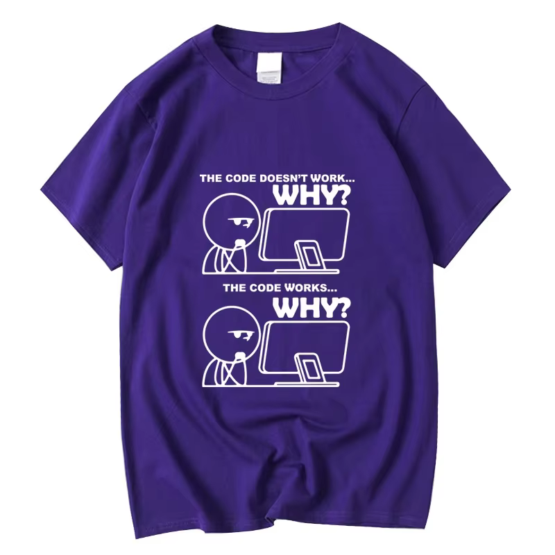 T-shirt à manches courtes pour hommes, 100% coton, imprimé programmeur drôle, été, t-shirt à col ron