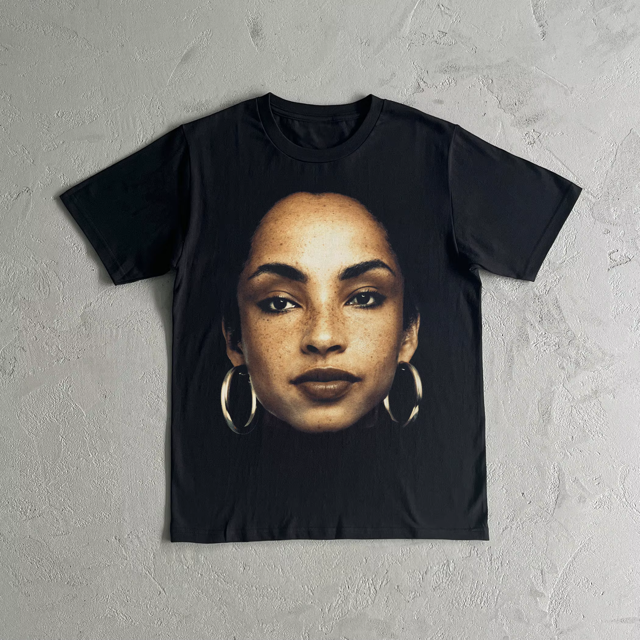 T-shirt en coton pur épais à motif Sade Adu, nouveau style rétro décontracté unisexe tendance Y2K po