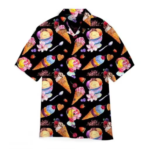 T-shirt unisexe à manches courtes, imprimé 3D motif crème glacée, séchage rapide, style décontracté,