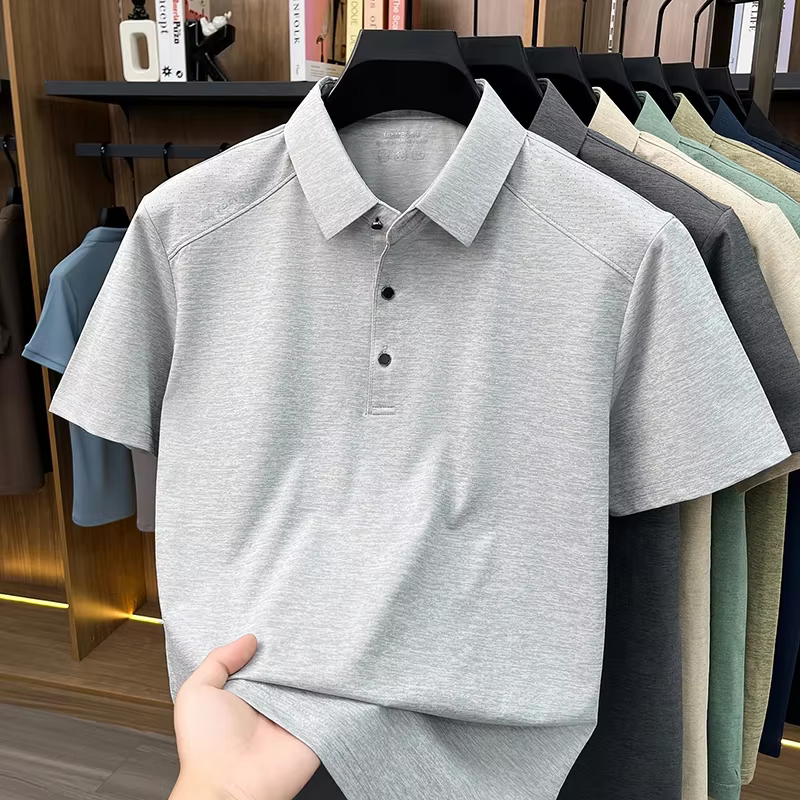 Polo respirant pour homme avec patte de boutonnage, tissu léger, idéal pour le quotidien et les acti