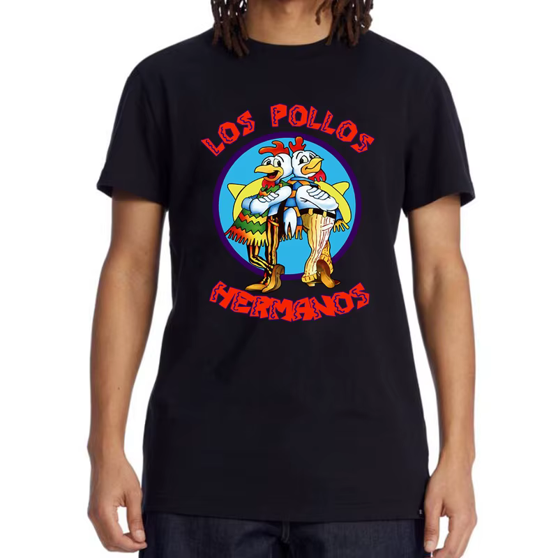 LOS POLLOS Hermanos T-Shirt imprimé drôle hommes mode décontracté manches courtes été coton respiran