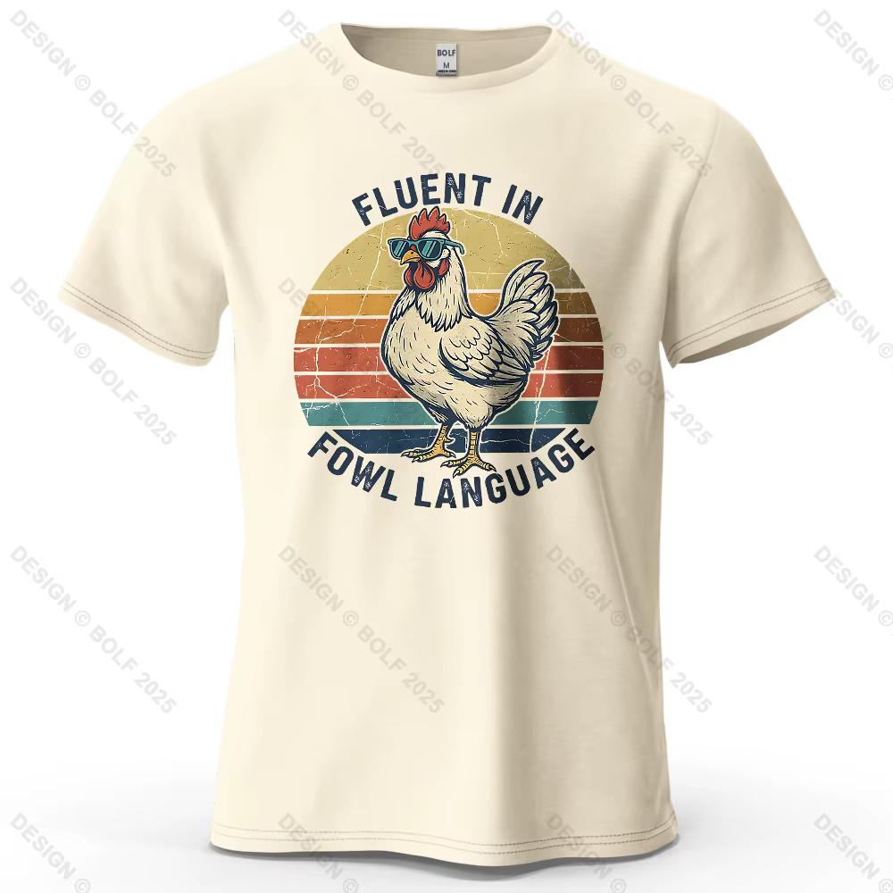 Cool poulet drôle imprimé hommes T-Shirt 100% coton surdimensionné Vintage graphique t-shirts pour h