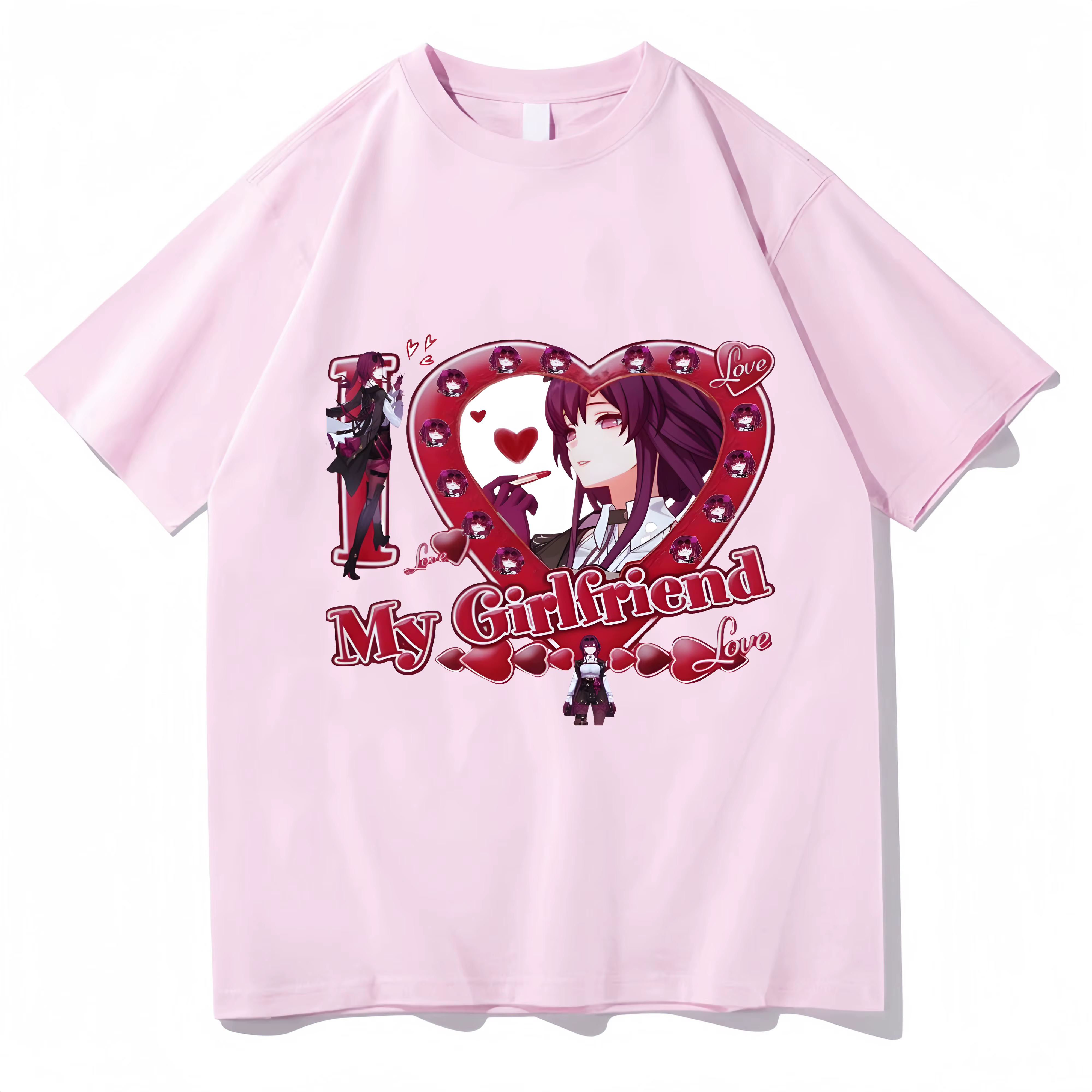 T-Shirt à Manches Courtes pour Homme et Femme, Estival et Décontracté, en Coton, avec Dessin Animé I