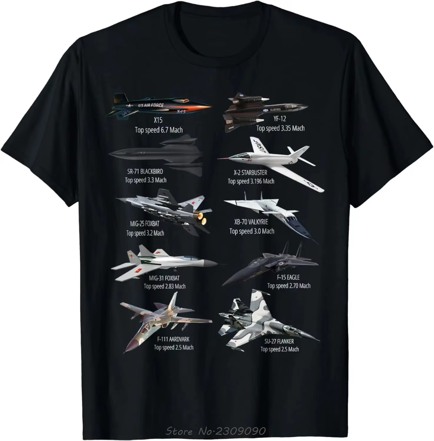 Militaire le plus rapide Jet combattants avion avion du monde T-shirt décontracté unisexe hauts t-sh
