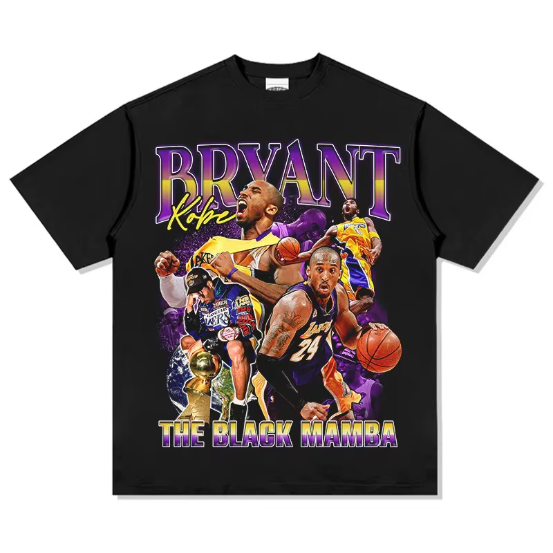 T-shirt classique imprimé Kobe Bryant pour homme et femme, en coton doux, respirant, décontracté, po