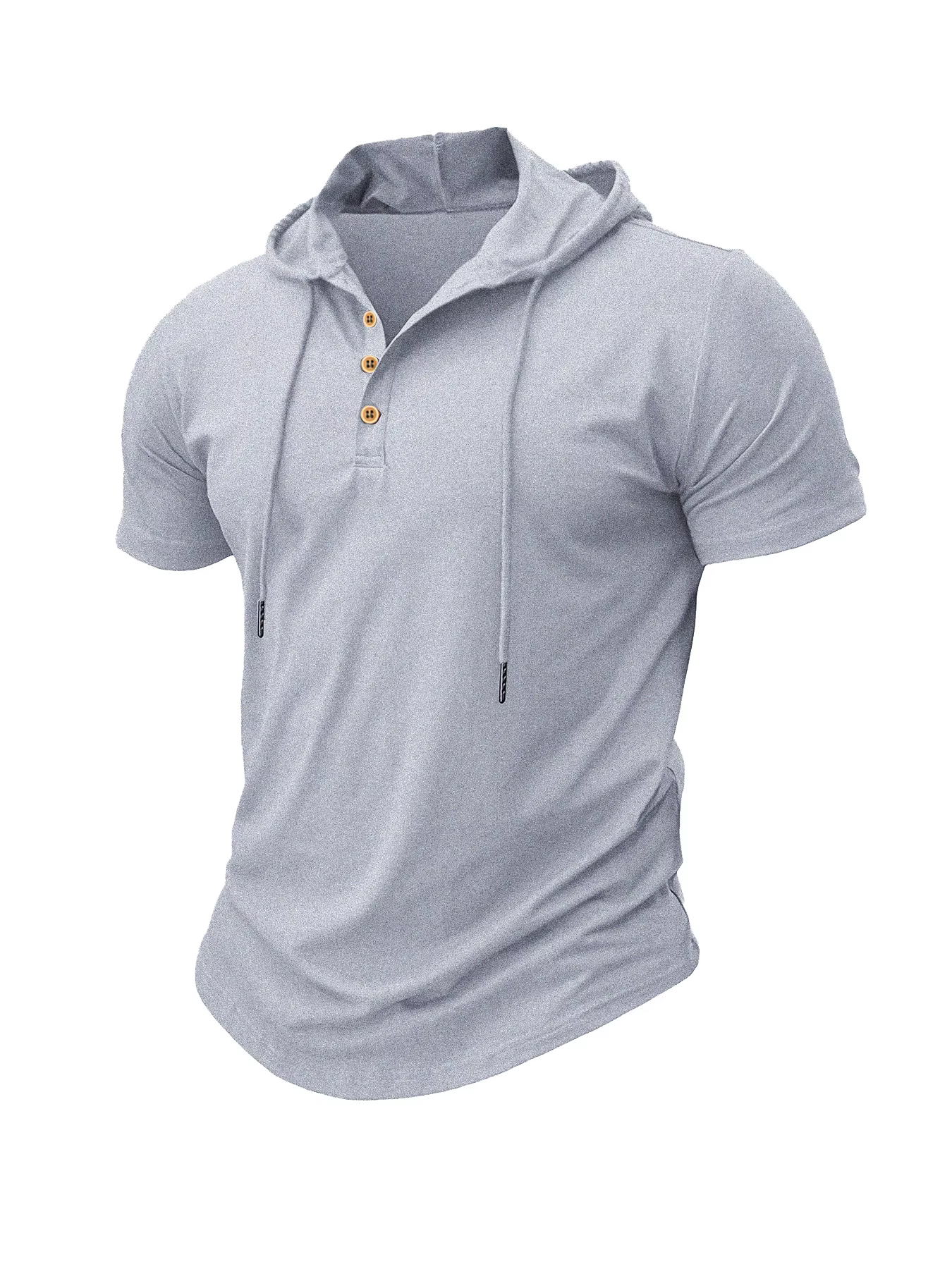 T-shirt à capuche pour hommes, Slim, Fitness, manches courtes, léger, Fitness, respirant, hauts de s