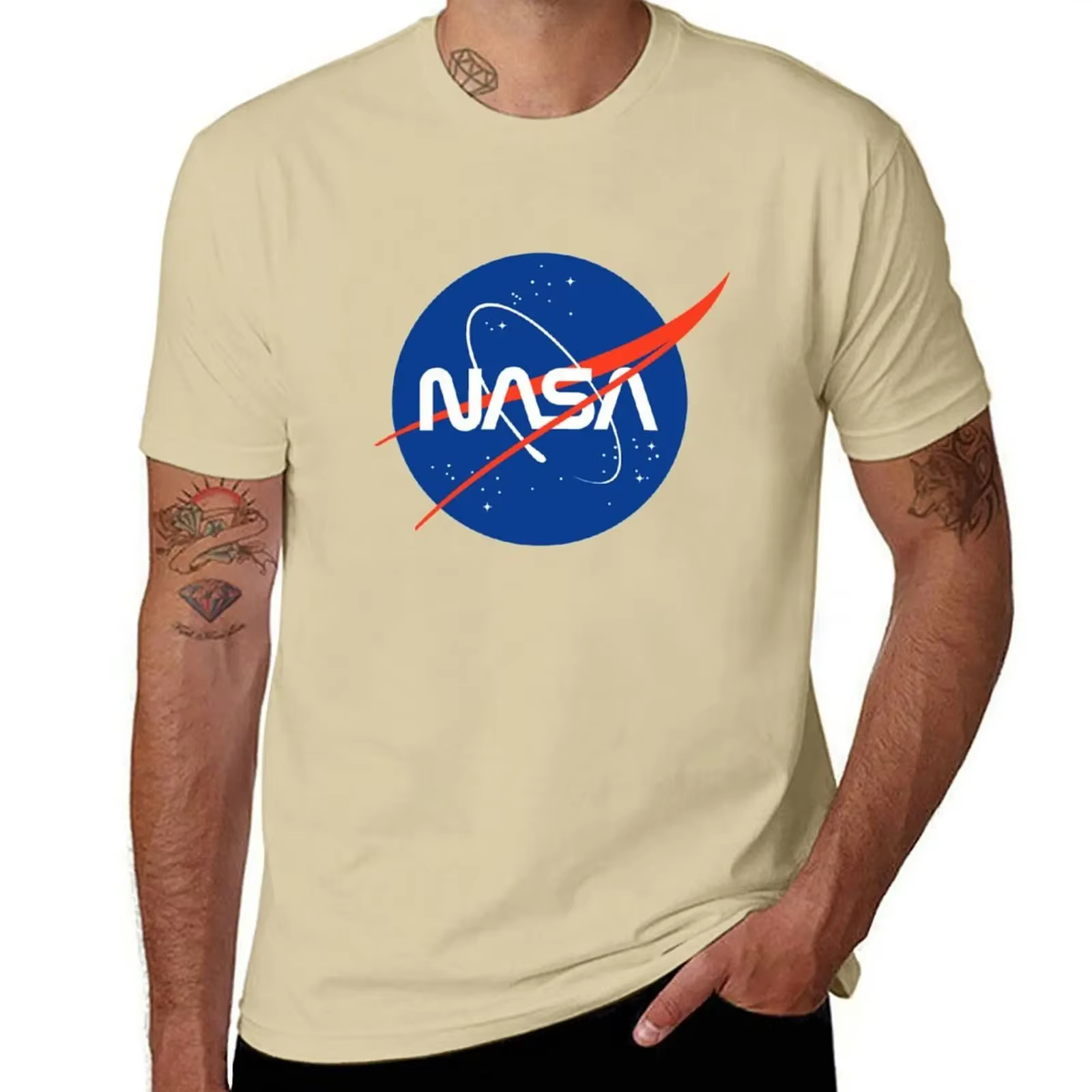 NASA logo T-Shirt sweat poids lourd chemises de créateurs graphiques t-shirts pour hommes graphique 