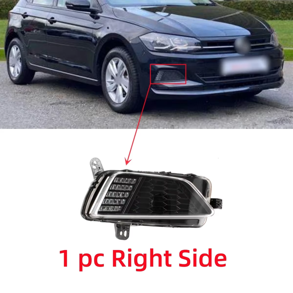 Feux de jour LED DRL pour pare-chocs avant, feu antibrouillard, VW POLO URA arrière 2018 2019 2020 2
