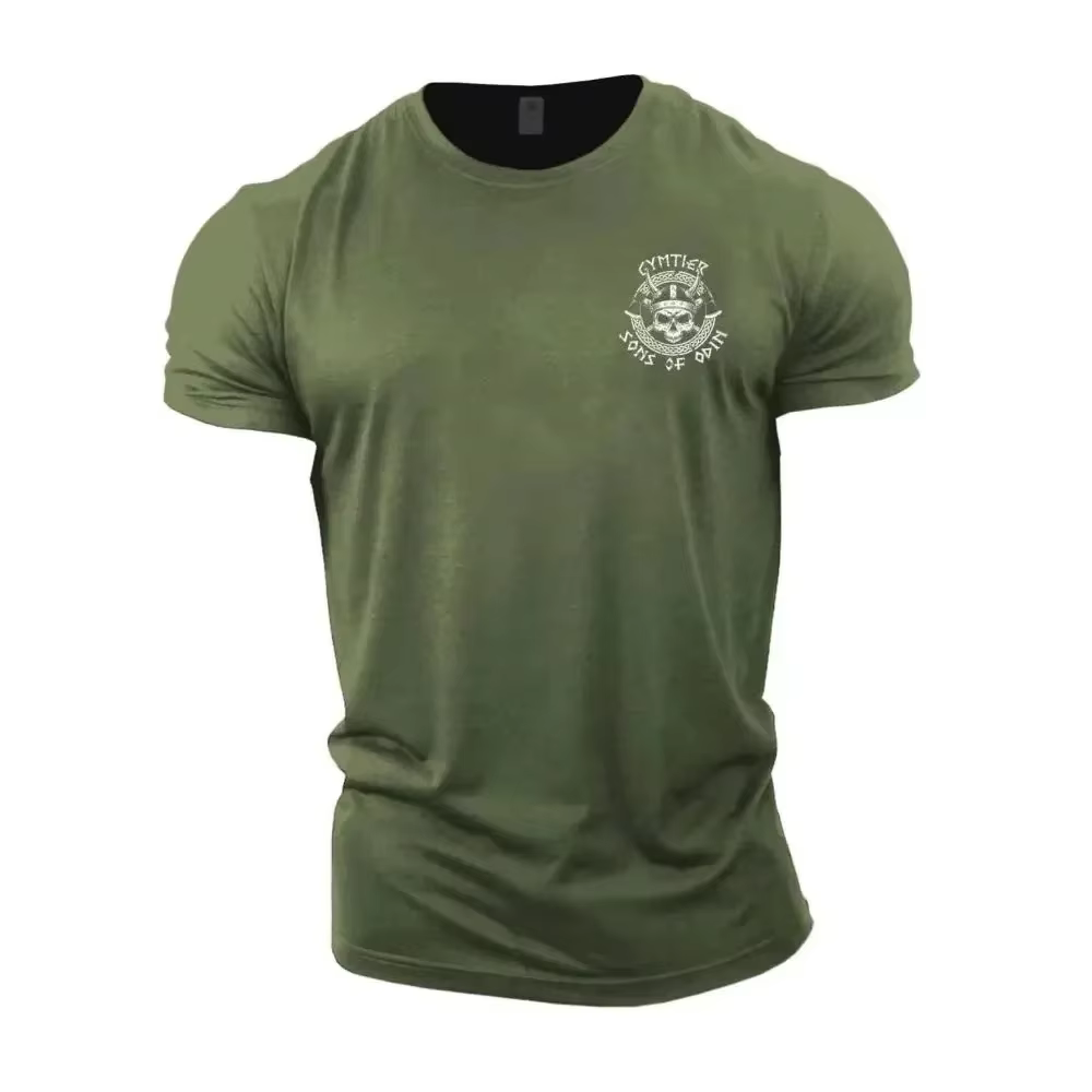 T-shirt pour homme Summer Viking Casual Fashion imprimé en 3D, style Tough Guy, pour le sport de ple