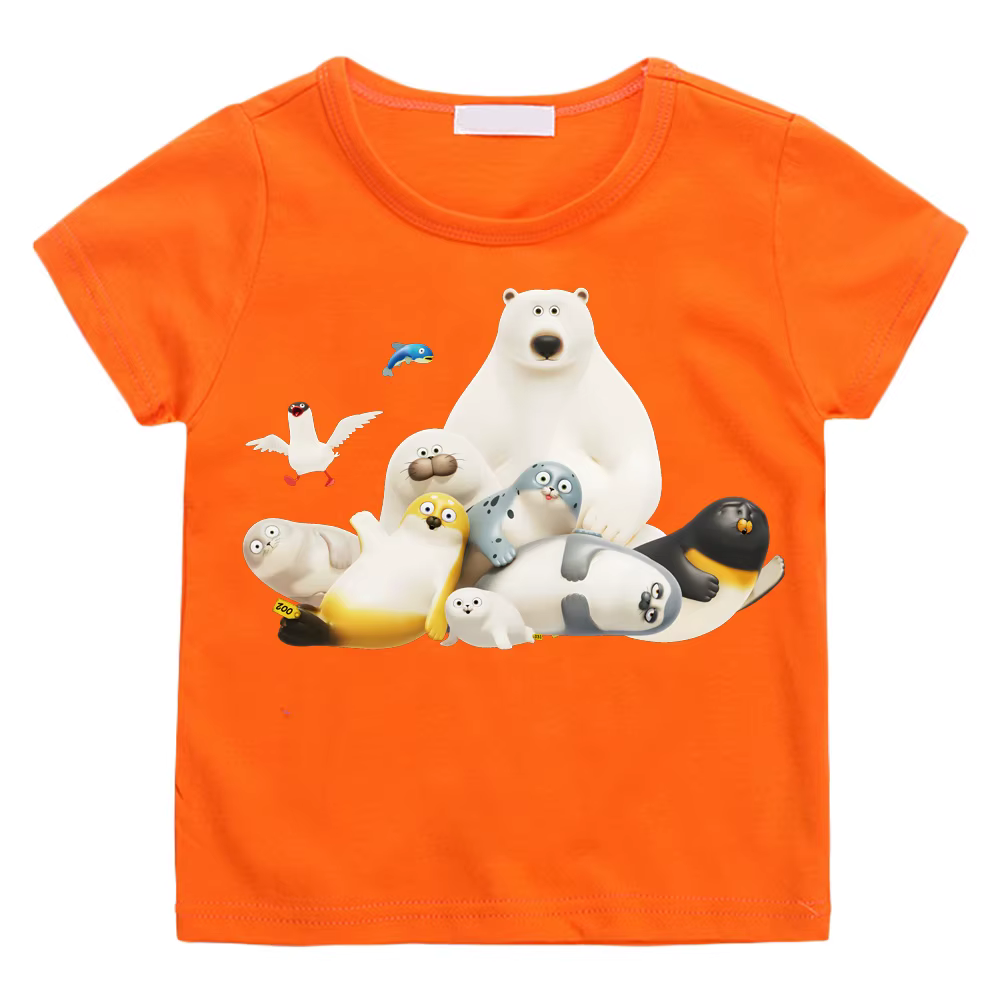 SEALOOK SHOP T-shirts dessin animé imprimé mignon 100% coton t-shirt dessin animé pour enfants col r