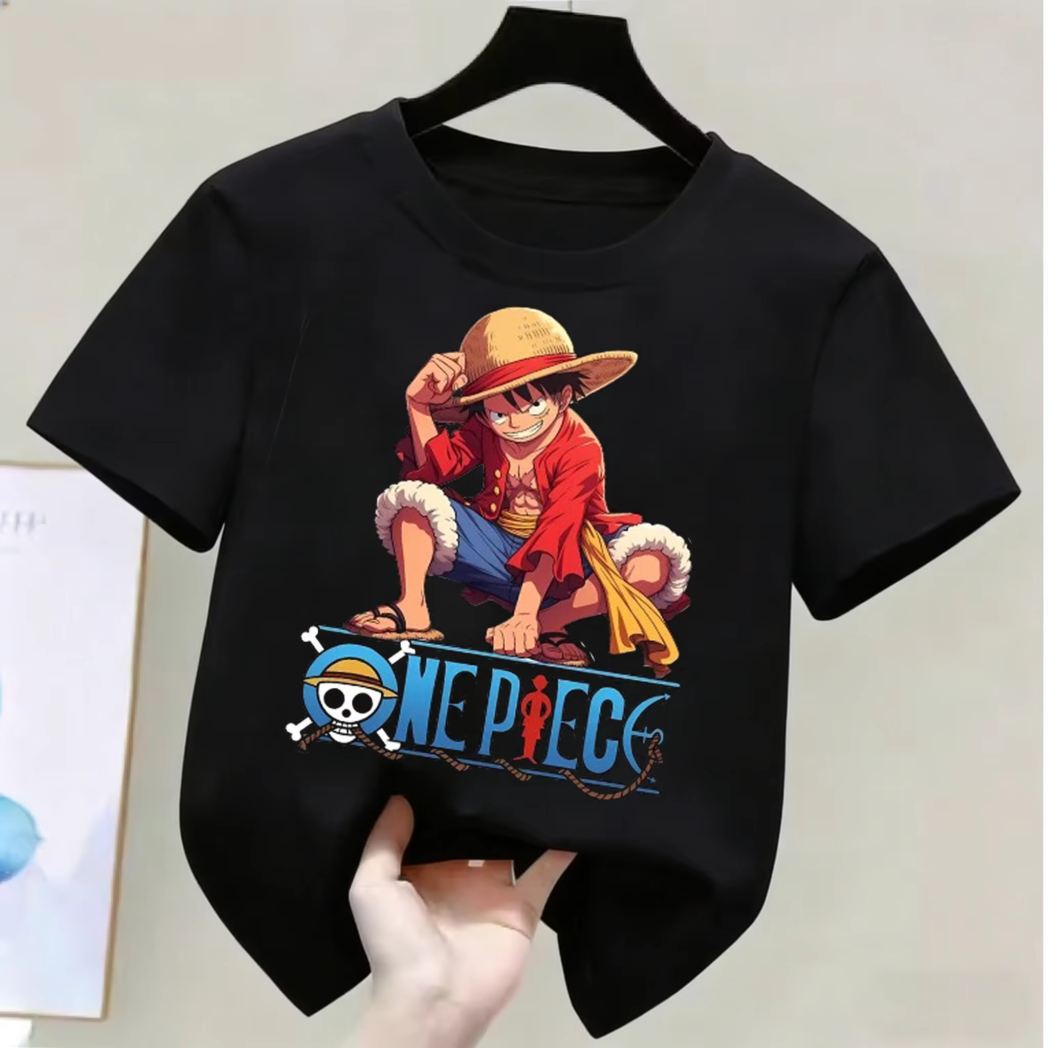 One Piece - T-shirt d'été pour enfants - Luffy, Zoro, Nami, Chopper - T-shirt mignon à l'effigie de 