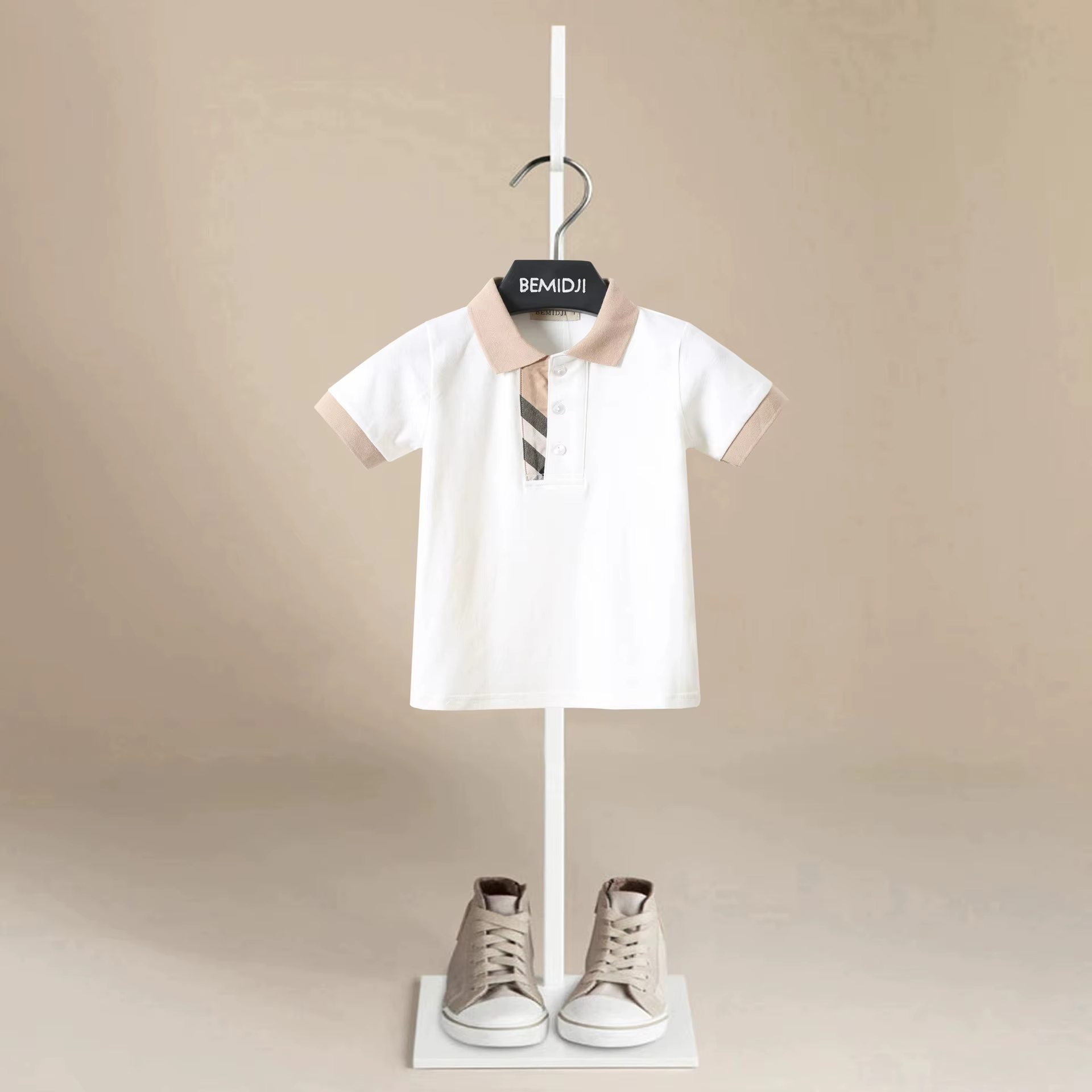 Chemise POLO de couleur unie pour enfants, T-shirt de sport à manches courtes pour garçons, élégant
