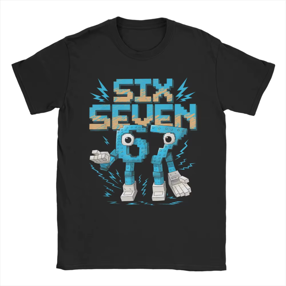 T-shirt Oversize en Coton pour Homme, Thème Beach Meme 67 Six Seven 6 7 Italian Brainrot, Nouveauté,
