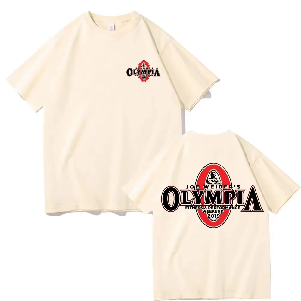 T-shirt à col rond avec motif inspiré de Fitness - Olympia - T-shirt unisexe à manches courtes de ha
