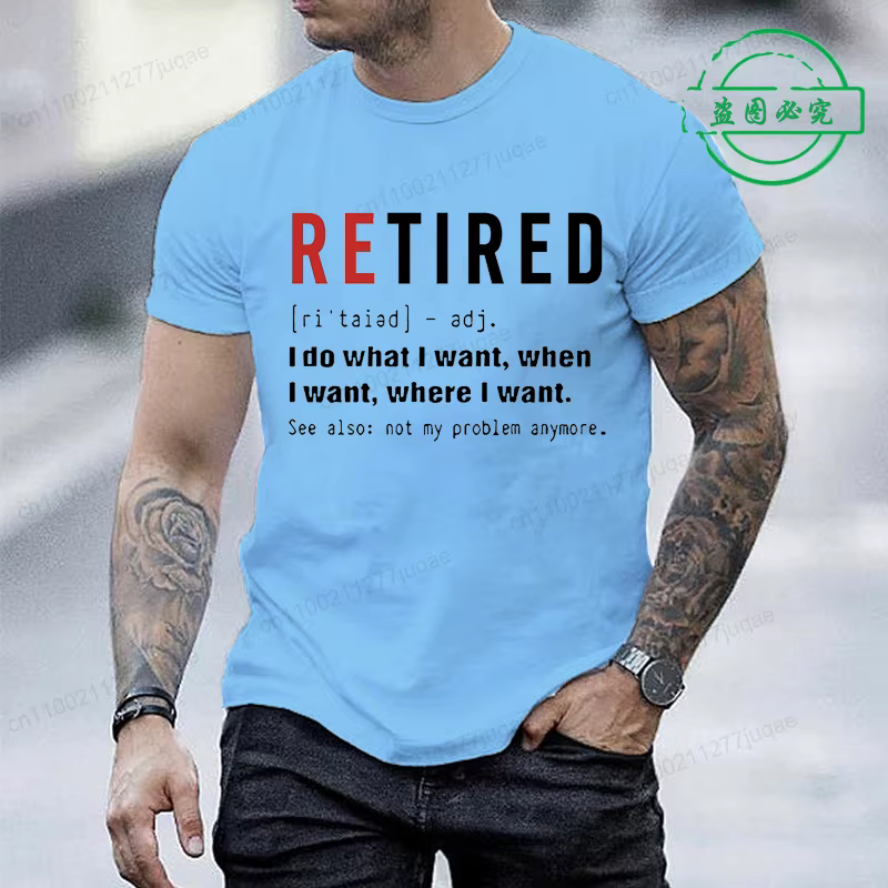 T-Shirt de défi retraité pour hommes et femmes, chemises de retraite à manches courtes, je fais ce q