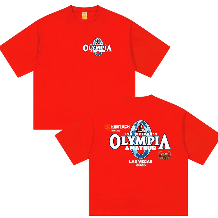T-shirt graphique Olympia Gym Fitness Pump 2026 pour homme, style vintage, col rond, en coton, à man