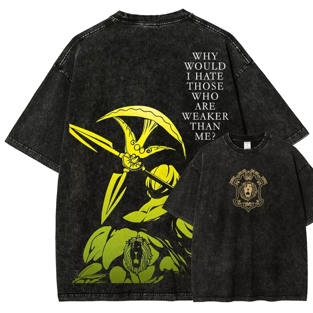 T-shirt imprimé graphique Escanor des sept péchés capitaux, style anime japonais, pour hommes et fem