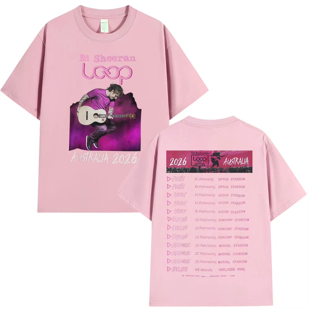 T-shirts de la tournée Ed Sheeran Loop Tour Australie 2026, cadeaux pour les fans, vêtements pour ho