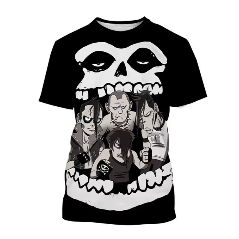 Misfits Rock Band T-Shirts crâne 3D imprimé Streetwear hommes femmes décontracté mode à manches cour