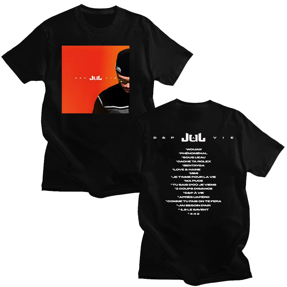 Rappeur JuL D & p À Vie T-shirts JuL nouvel Album mode polyvalent T-shirts graphiques été pour femme
