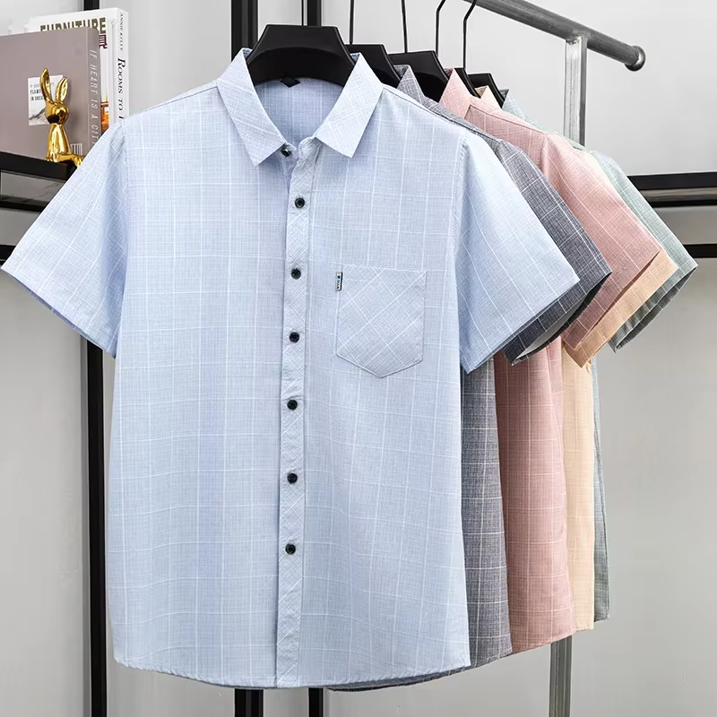 Chemises polo à motif écossais pour hommes, chemises de golf décontractées à manches courtes pour l'