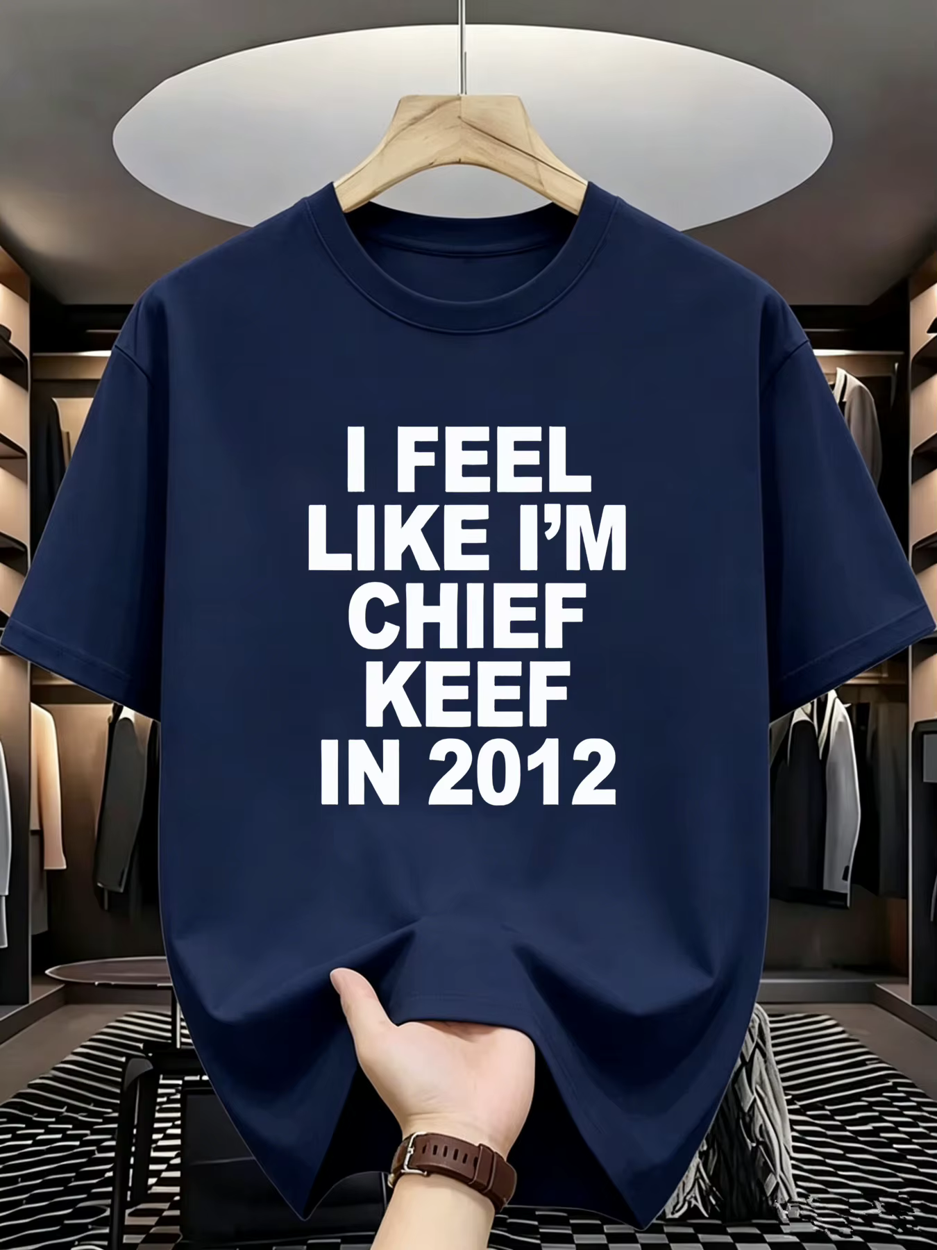 T-shirt imprimé graphique pour hommes, style Hip Hop, tendance mode été, Simplicity, I Feel Like I'm
