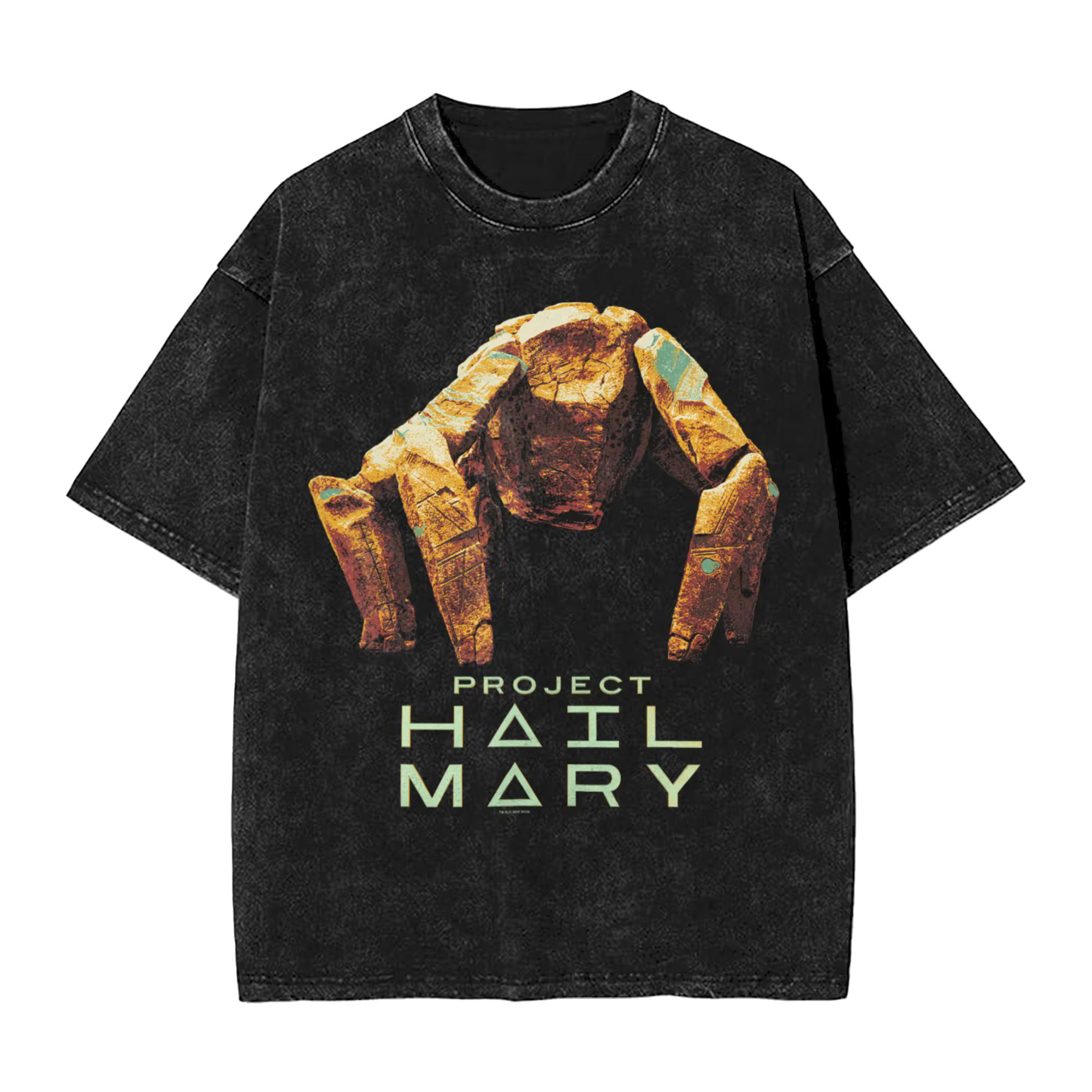 Men Project Hail Mary Rocky The Alien Distressed Portrait    T-shirts, vêtements de plage, t-shirt 