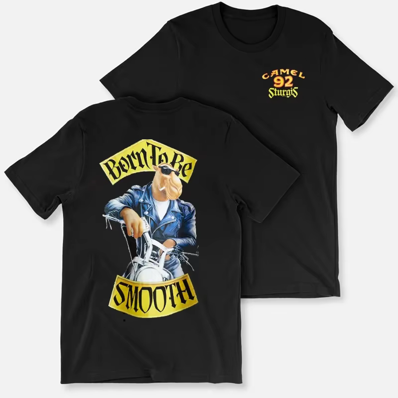 Rétro voiture chameau Cigarettes T-Shirt Vintage couverture en coton T-Shirt à manches courtes décon