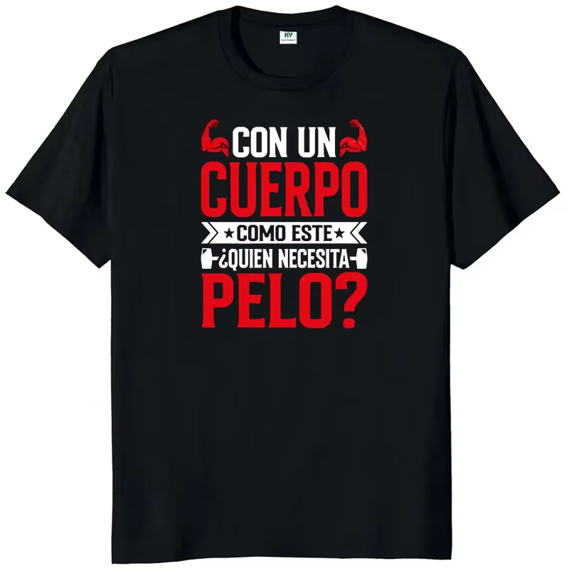 Quien Necesita PELO impression hommes t-shirt été décontracté quotidien en plein air Streetwear col 