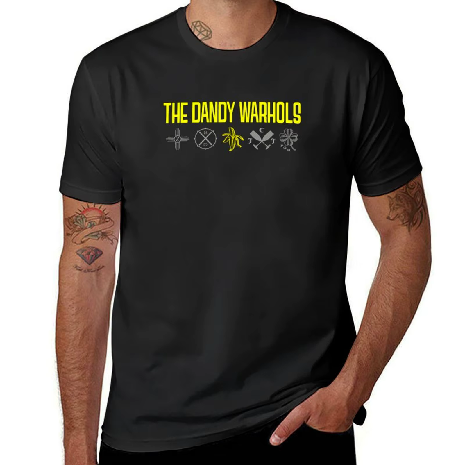T-Shirt pour Homme avec Logos de Dessin Animé The Dandy Warhols, Vêtement Blanc, Jason