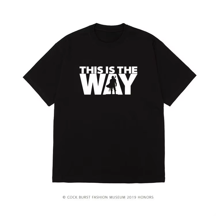 T-shirt graphique Star Wars This Is The Way en coton noir, col rond, manches courtes, pour hommes, s