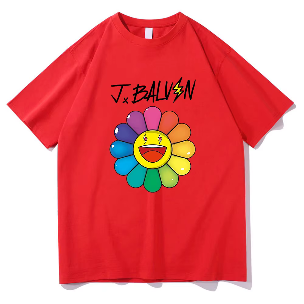 ThreeBalvin fleurs t-shirts J. Balvin hommes/femmes vêtements Harajuku esthétique t-shirt Vintage un