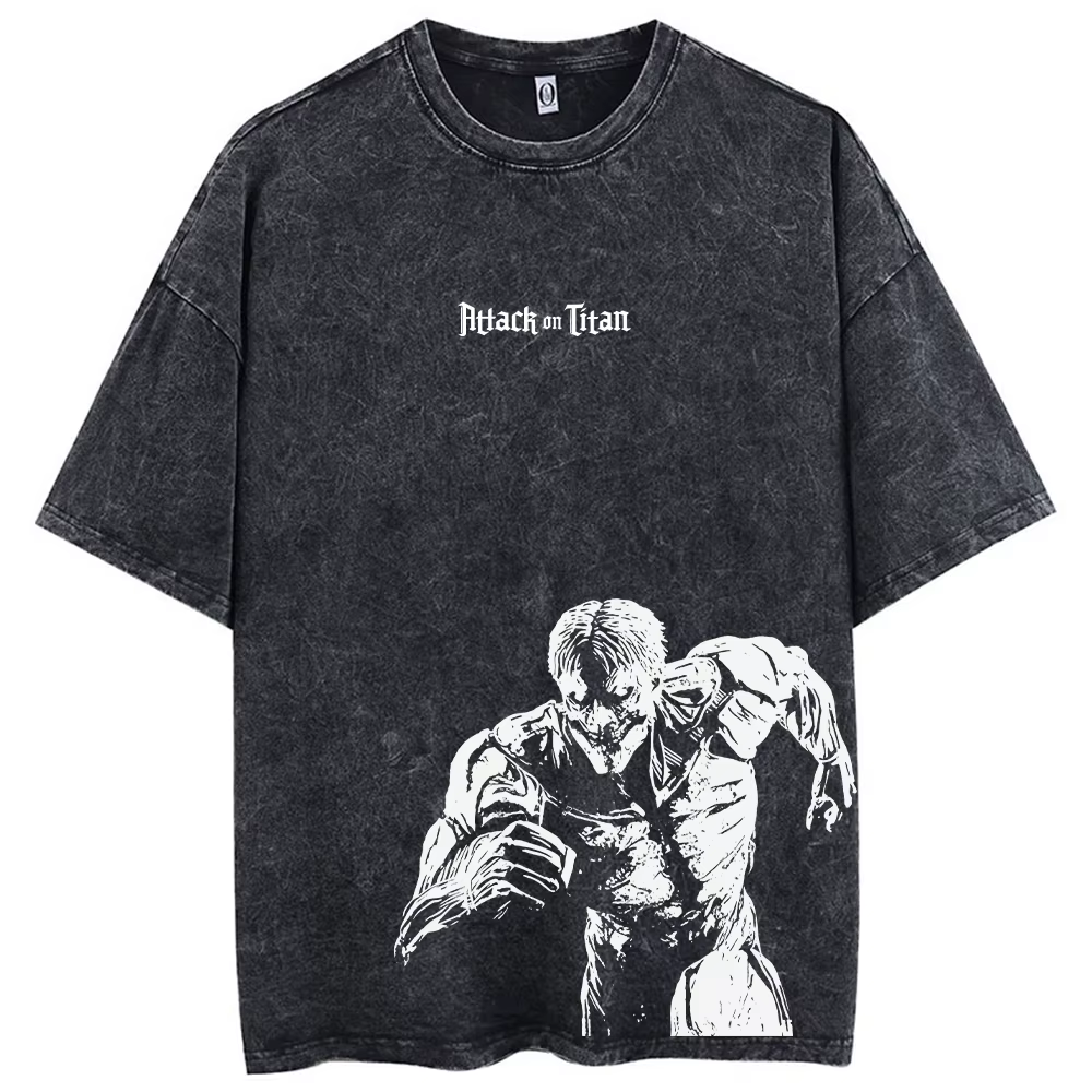 T-shirt imprimé Attack on Titan Eren Jaeger 2026 pour hommes et femmes, T-shirt en coton vintage de