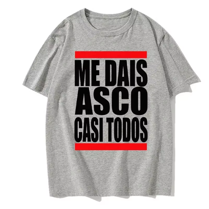 Me Dais Asco Gasi Todos motif imprimé t-shirt hommes femmes été neutre décontracté vêtements amples 