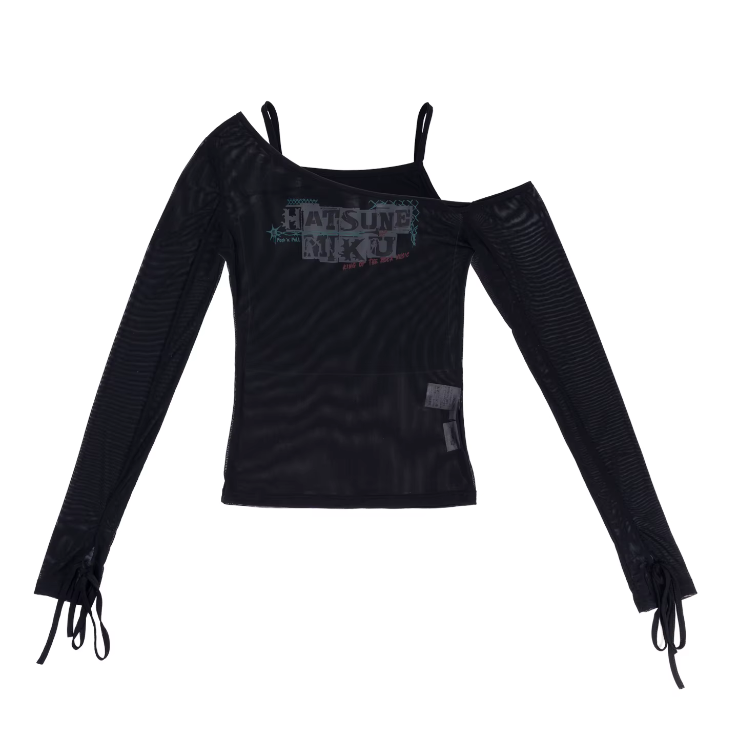 T-shirt en maille Moeyu Hatsune Miku pour femme, style punk Harajuku, manches longues, mode Vocaloid