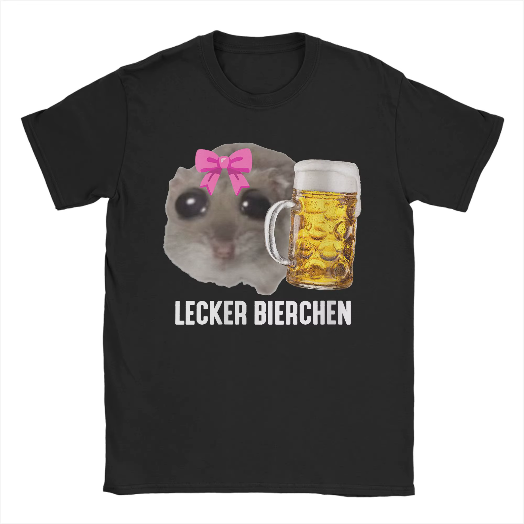 Delicious Beers Sad Hamster Meme T-Shirt homme Lecker Bierchen t-shirts Vintage à manches courtes co