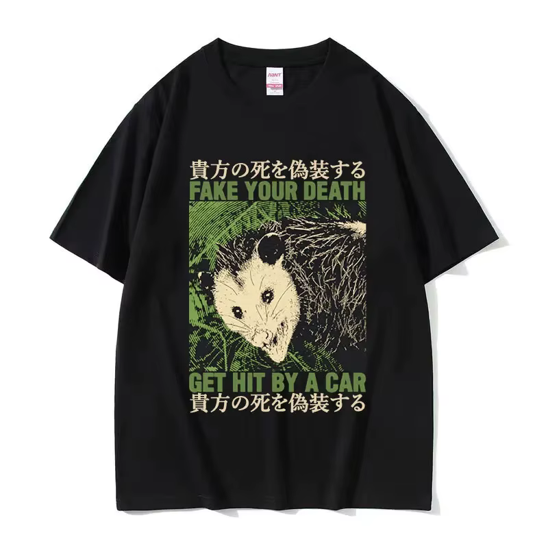T-shirt col rond pour hommes, humoristique, avec image de Rat japonais, Vintage, à la mode, surdimen
